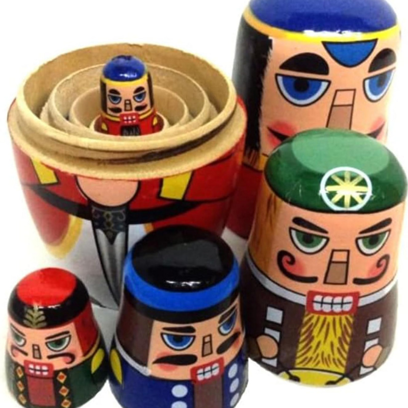 Nutcracker Figurine - 5 peças de bonecos russos de