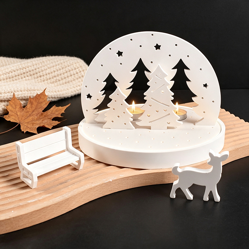 Holiday Candle Set - Moldes de Silicone para Suporte de