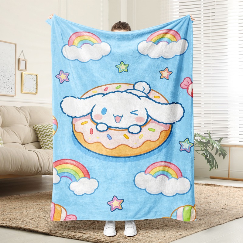 Christmas Throw Blanket - Cobertor Sanrio Fofo Cinnamoroll Donut, Cobertor