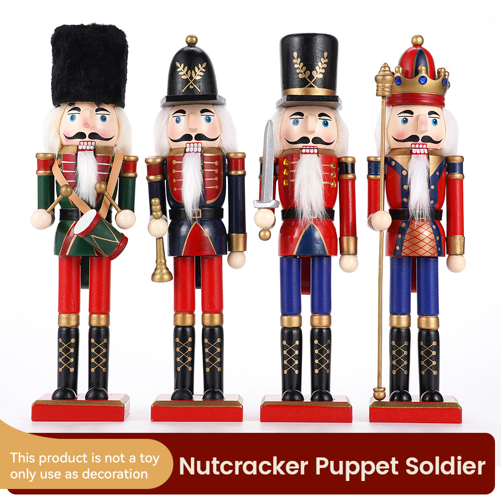 Nutcracker Figurine - 30cm de madeira quebra-nozes ornamento soldado
