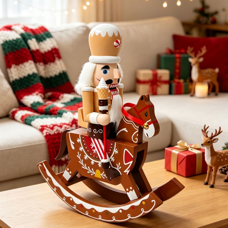 Nutcracker Figurine - Estatueta quebra-nozes um cavalo balanço inspirado