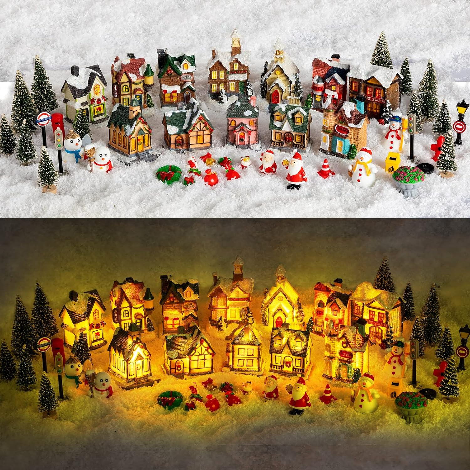 Nutcracker Figurine - Casas de Aldeia de Natal com