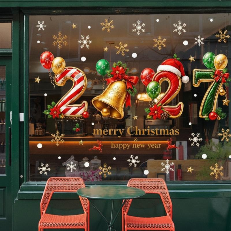 Snowflake Window Decal - Adesivos Estáticos para Janelas de Natal