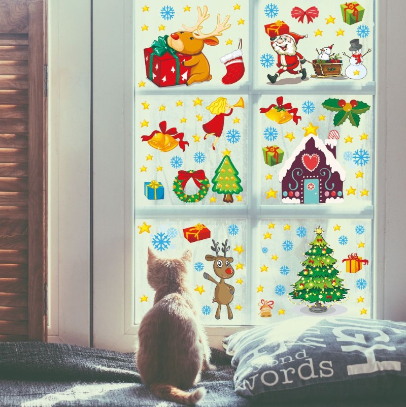 Snowflake Window Decal - 4 pçs pvc natal floco de