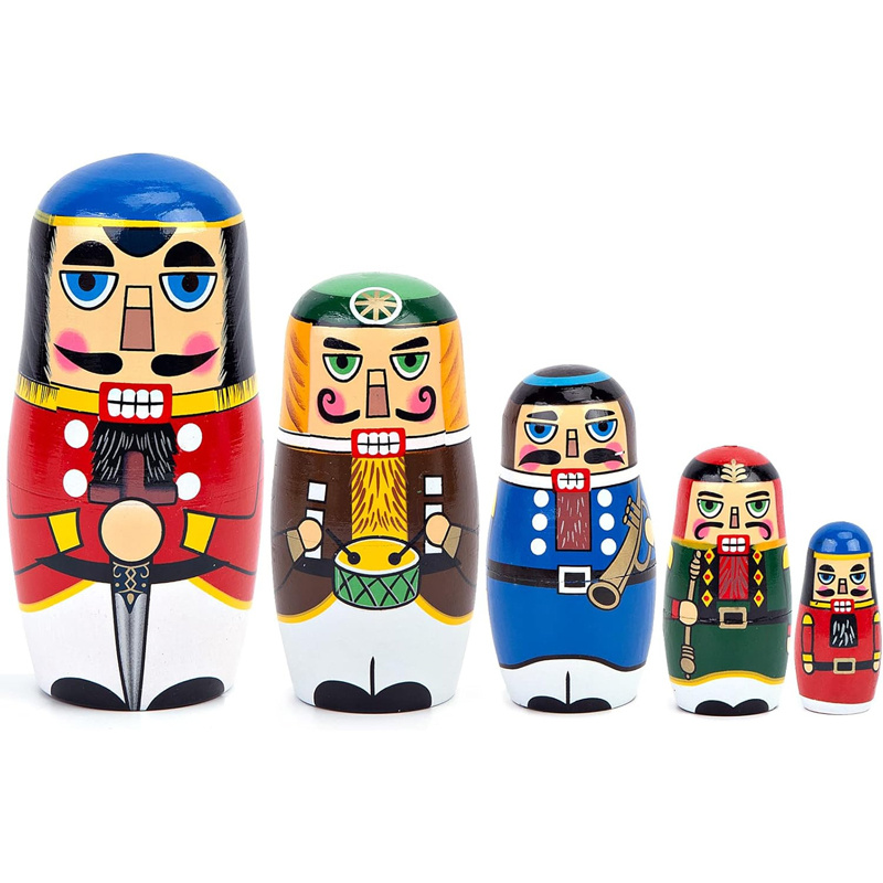 5 peças de bonecos russos de q - Nutcracker Figurine avaliação e preço