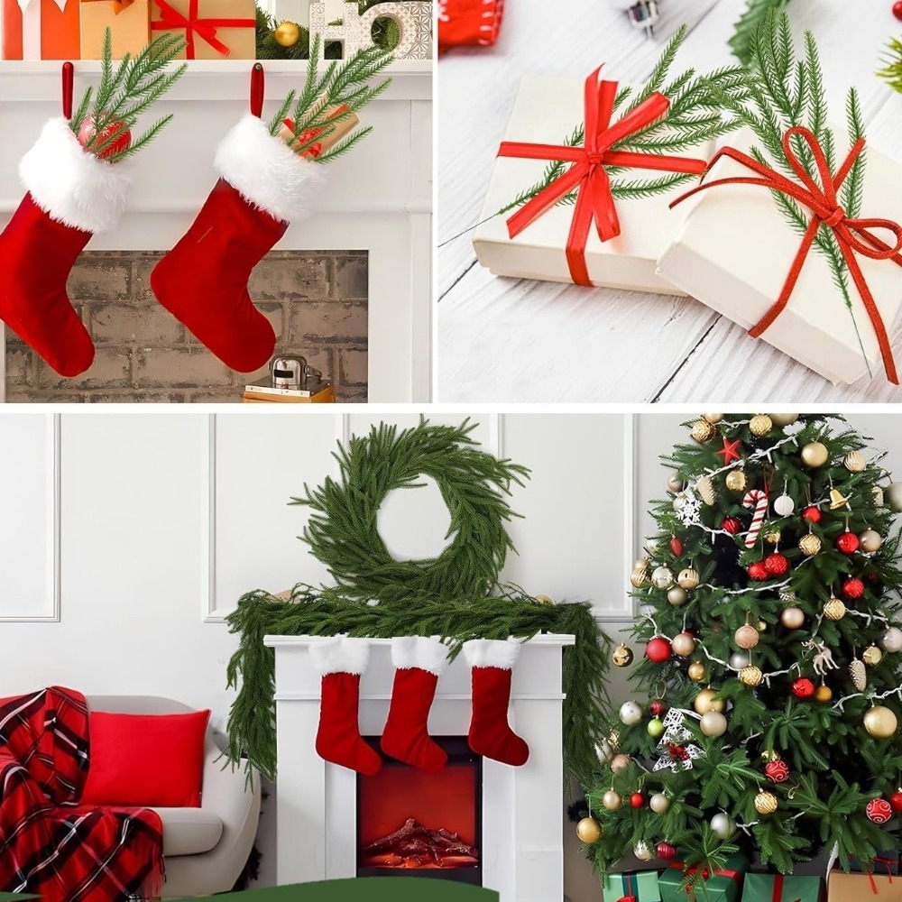 10 pçs natal artificial norfol - Christmas Wreath Fake avaliação e preço