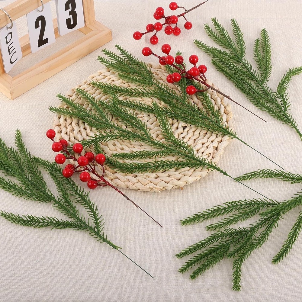 10 pçs natal artificial norfol - Christmas Wreath Fake avaliação e preço