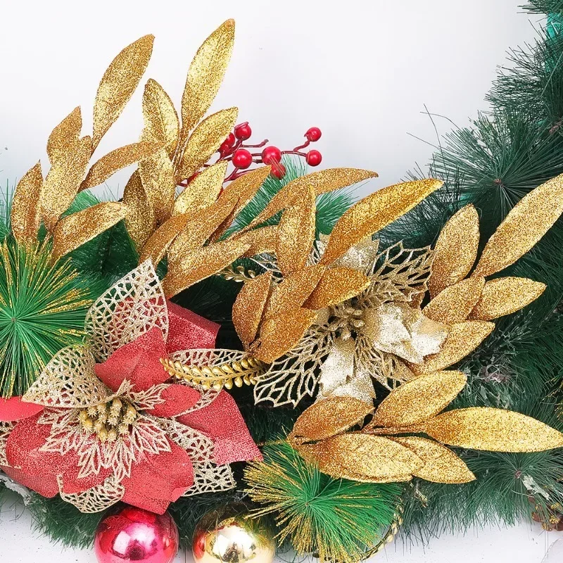10PCS Haste de folha artificia - Christmas Wreath Fake avaliação e preço