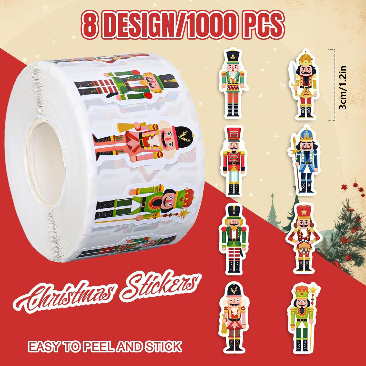 1000 pçs (1 rolo) natal quebra - Nutcracker Figurine avaliação e preço