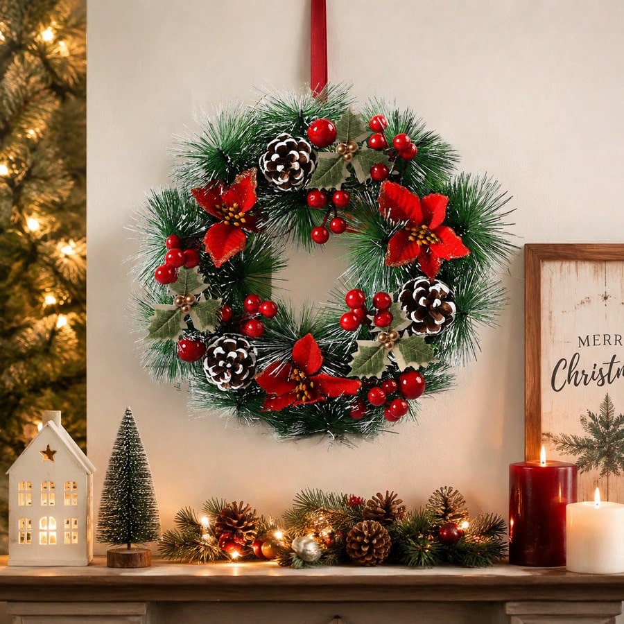 1 peça de guirlanda de Natal p - Christmas Wreath Fake avaliação e preço
