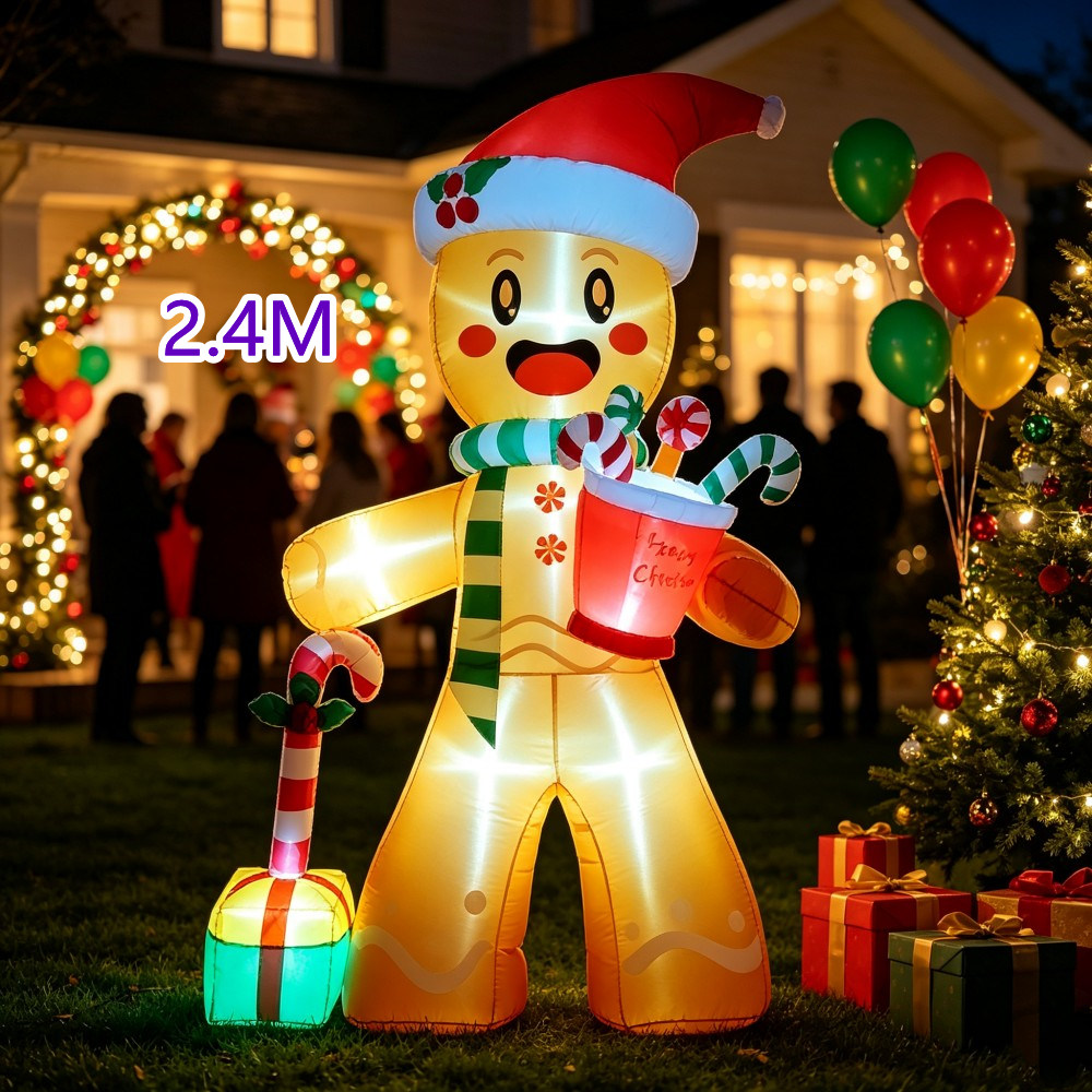Homem de Gengibre Inflável de  - Christmas Lights Outdoor avaliação e preço