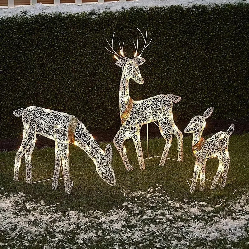 2026 3 pçs arte de ferro elk v - Christmas Lights Outdoor avaliação e preço
