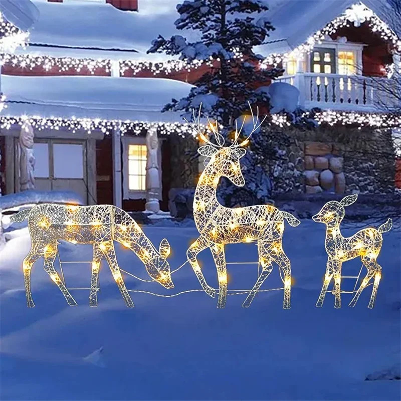 2026 3 pçs arte de ferro elk v - Christmas Lights Outdoor avaliação e preço