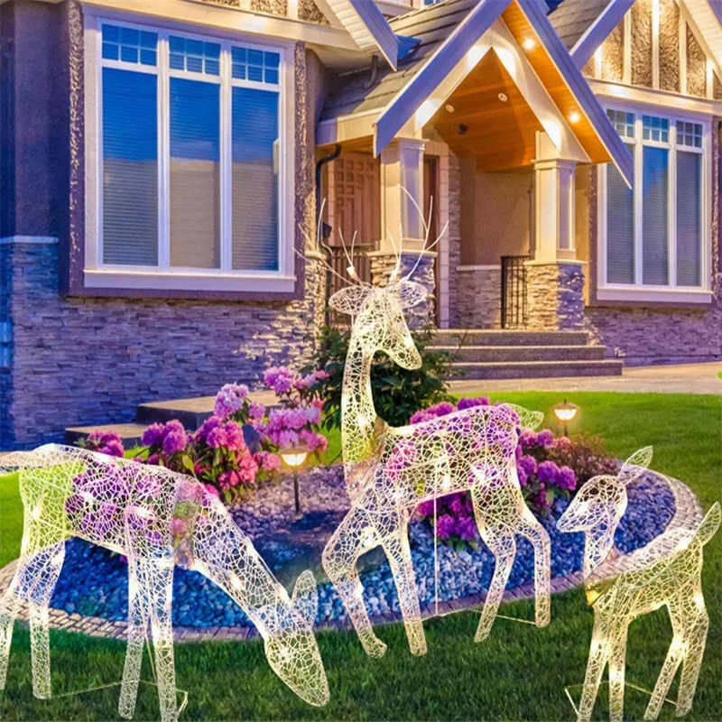 2026 3 pçs arte de ferro elk v - Christmas Lights Outdoor avaliação e preço