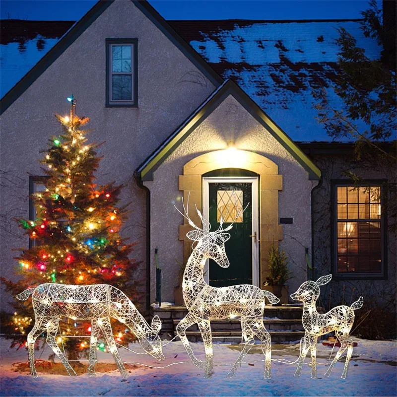 2026 3 pçs arte de ferro elk v - Christmas Lights Outdoor avaliação e preço