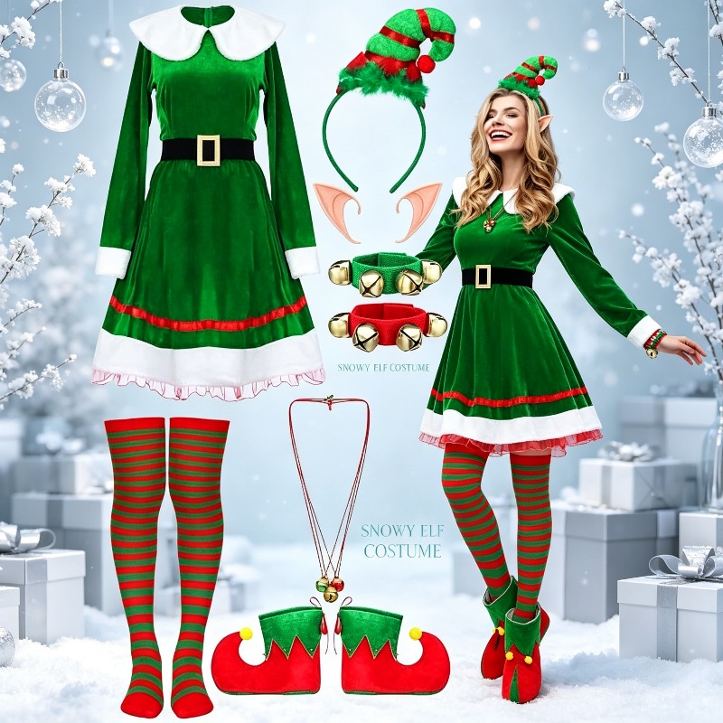 Conjunto de Fantasia de Elfo d - Elf Costume Christmas avaliação e preço